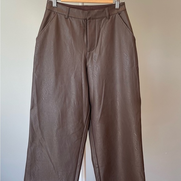 Splendid Pants - Splendid Brown Faux Leather Cropped Pants